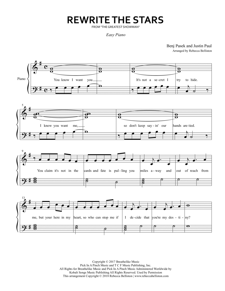 rewrite the stars piano sheet music rewrite the stars piano sheet music