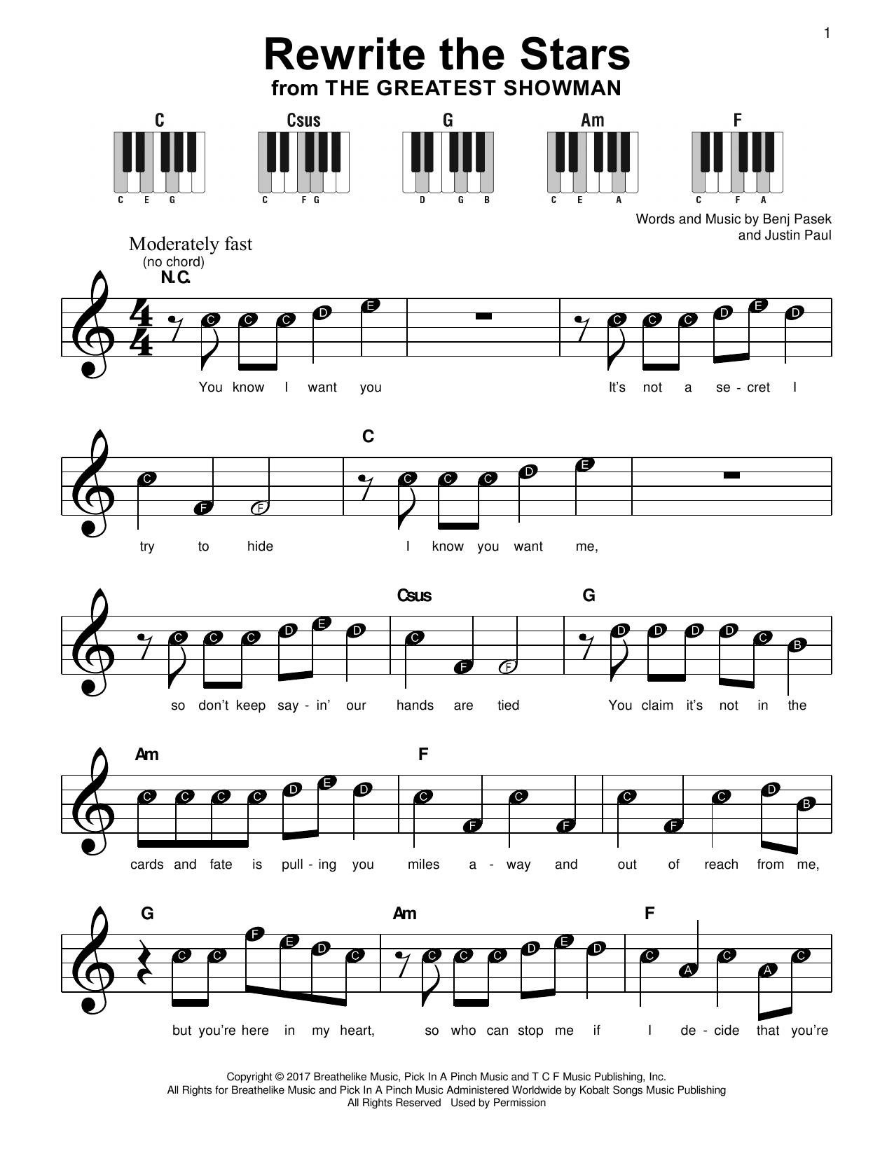 Rewrite The Stars from The Greatest Showman Super Easy Piano Sheet Music To Download Rewrite The Stars from The Greatest Showman Super Easy Piano Sheet Music To Download