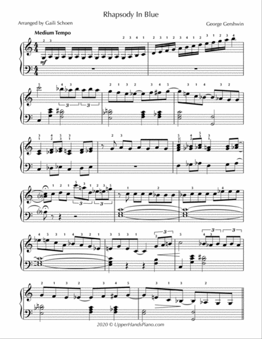 Rhapsody In Blue simplified For The Early Intermediate To Intermediate Pianist By George Gershwin Piano Solo Digital Sheet Music Sheet Music Plus Rhapsody In Blue simplified For The Early Intermediate To Intermediate Pianist By George Gershwin Piano Solo Digital Sheet Music Sheet Music Plus