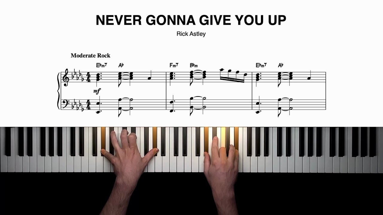 Rick Astley Never Gonna Give You Up Piano Cover Sheet Music YouTube Rick Astley Never Gonna Give You Up Piano Cover Sheet Music YouTube