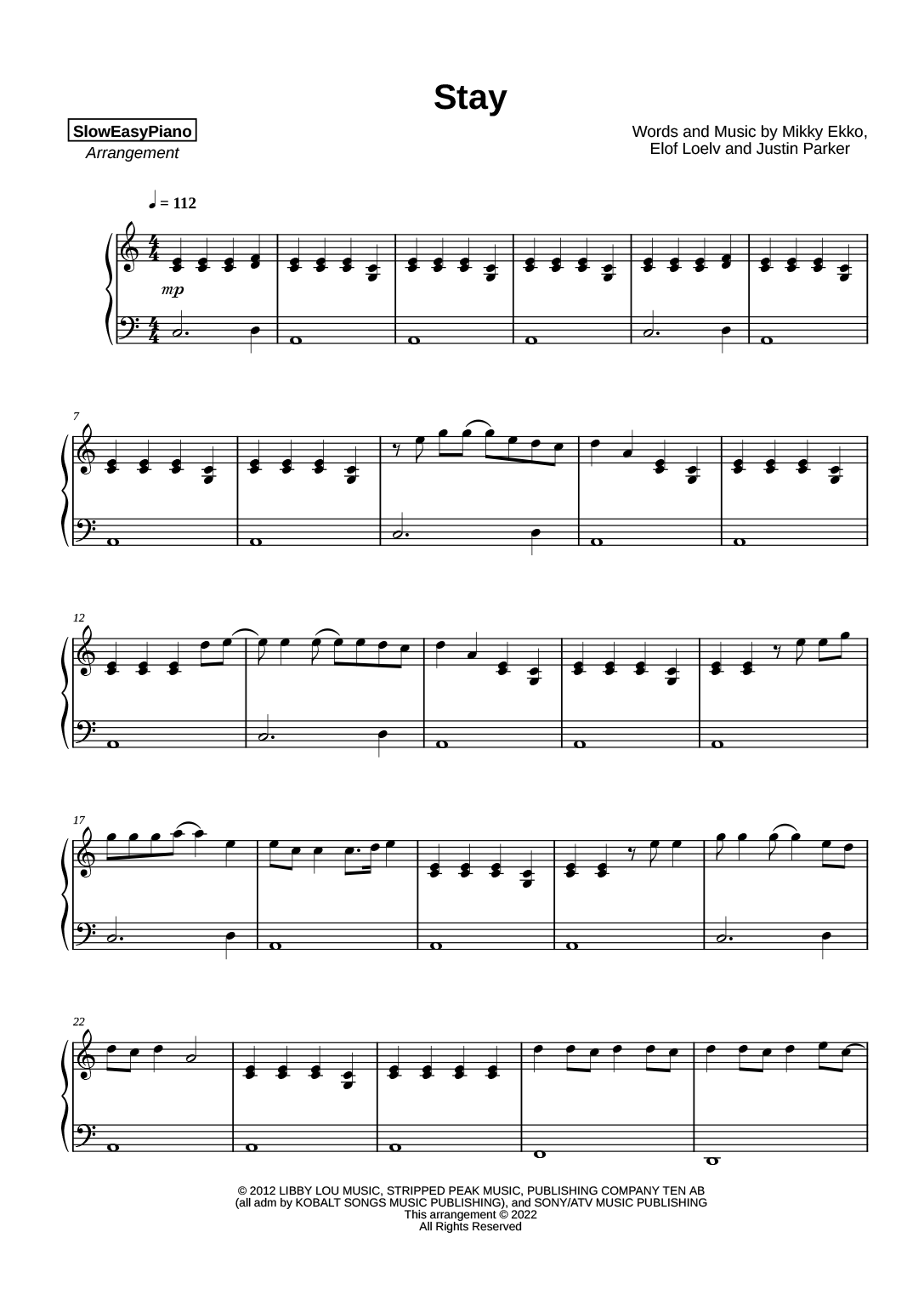 Rihanna Stay Ft Mikky Ekko EASY Claivert s Piano X SlowEasyPiano