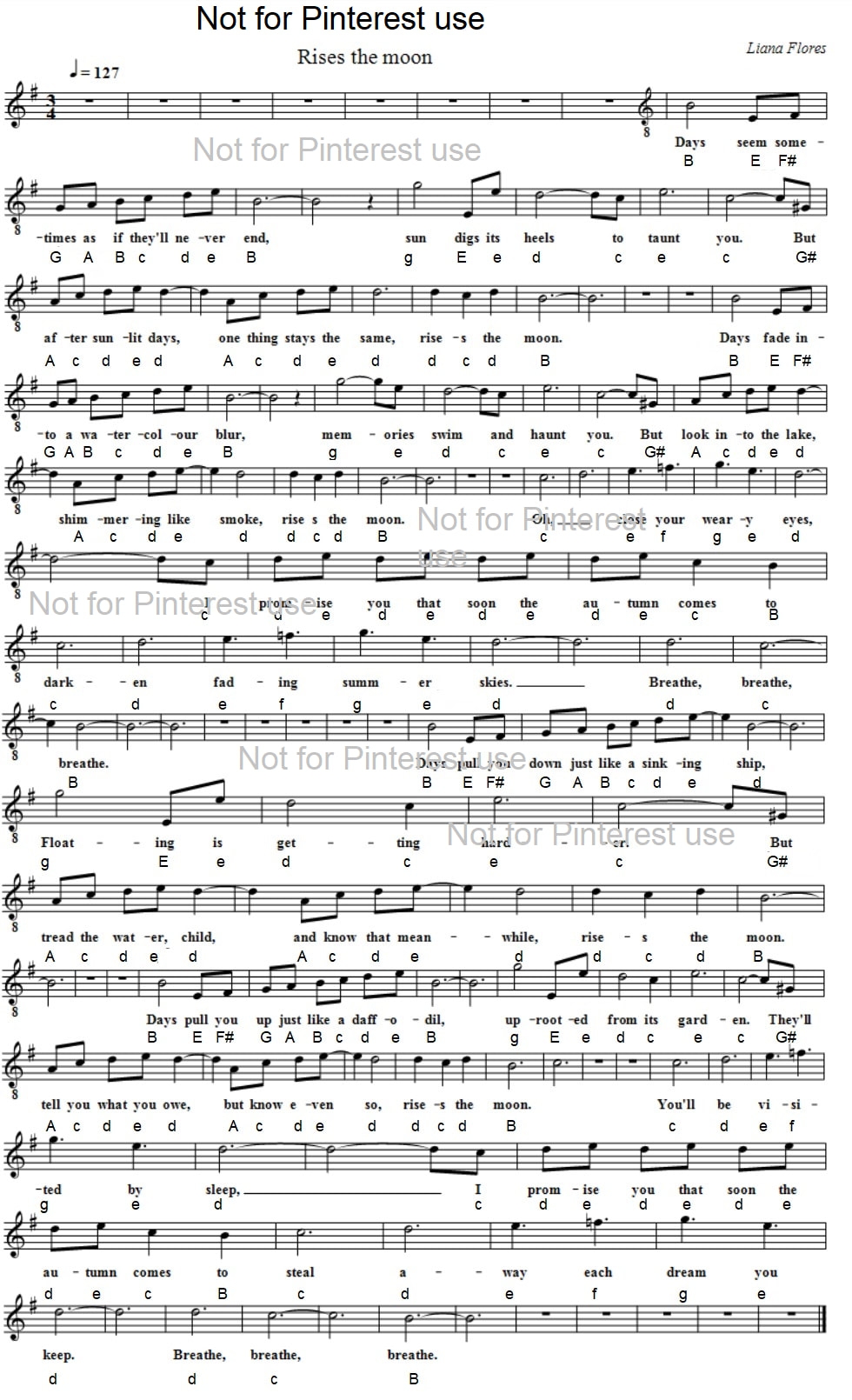 Rises The Moon Flute Sheet Music And Piano Letter Notes Irish Folk Songs