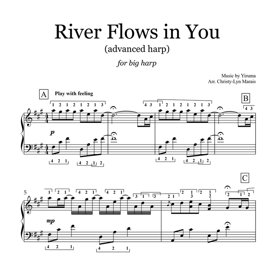 River Flows In You Sheet Music Learning The Harp River Flows In You Sheet Music Learning The Harp