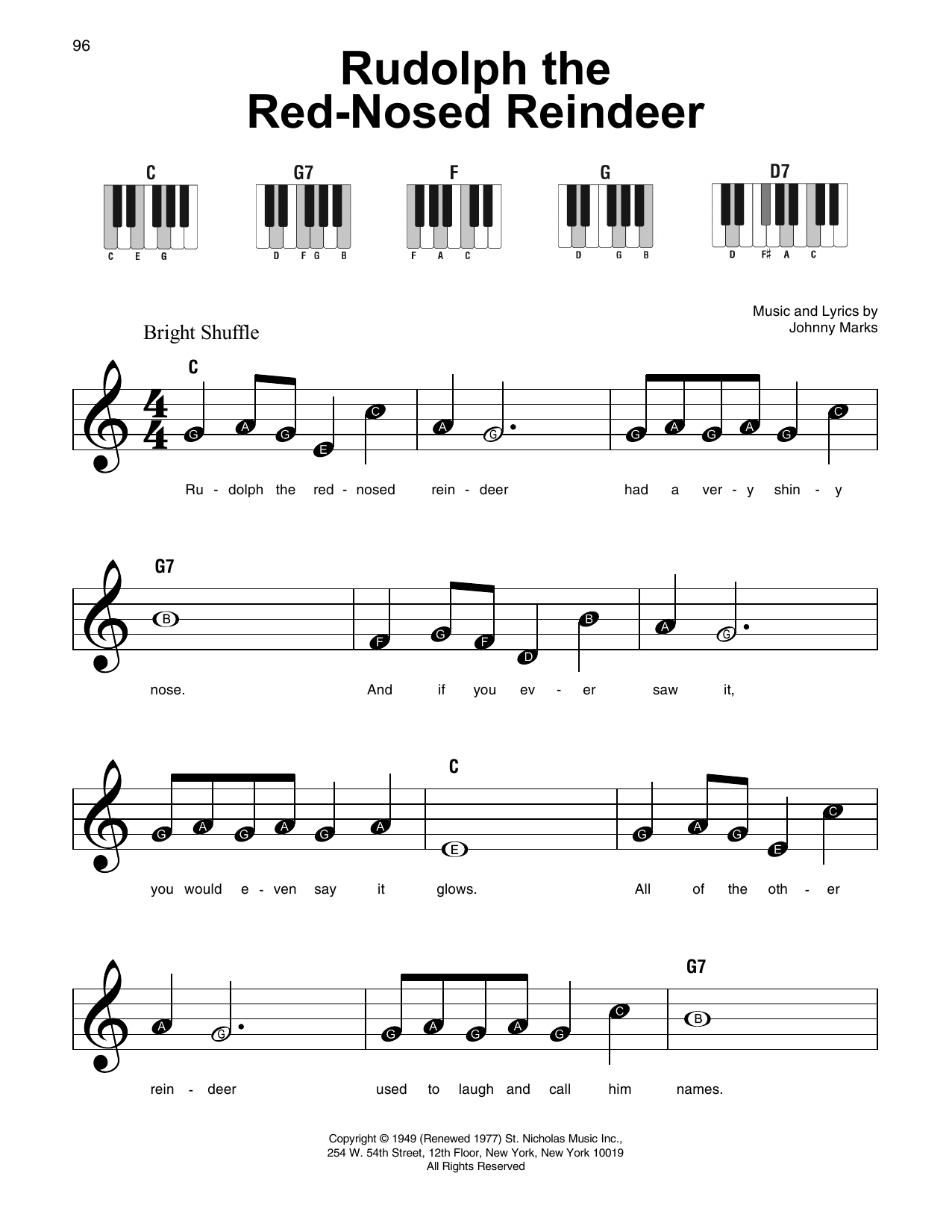 Rudolph The Red Nosed Reindeer By Johnny Marks Sheet Music For Super Easy Piano At Sheet Music Direct Rudolph The Red Nosed Reindeer By Johnny Marks Sheet Music For Super Easy Piano At Sheet Music Direct