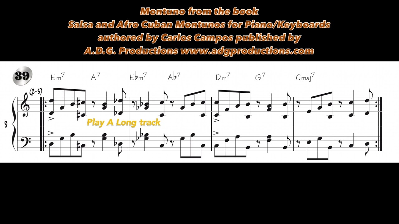 Salsa Piano Montuno From The Book Salsa And Afro Cuban Montunos For Piano Keyboards YouTube