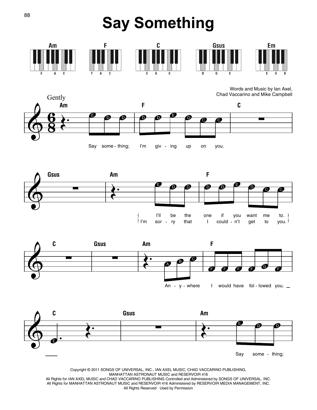Say Something By A Great Big World Sheet Music For Super Easy Piano At Sheet Music Direct Say Something By A Great Big World Sheet Music For Super Easy Piano At Sheet Music Direct
