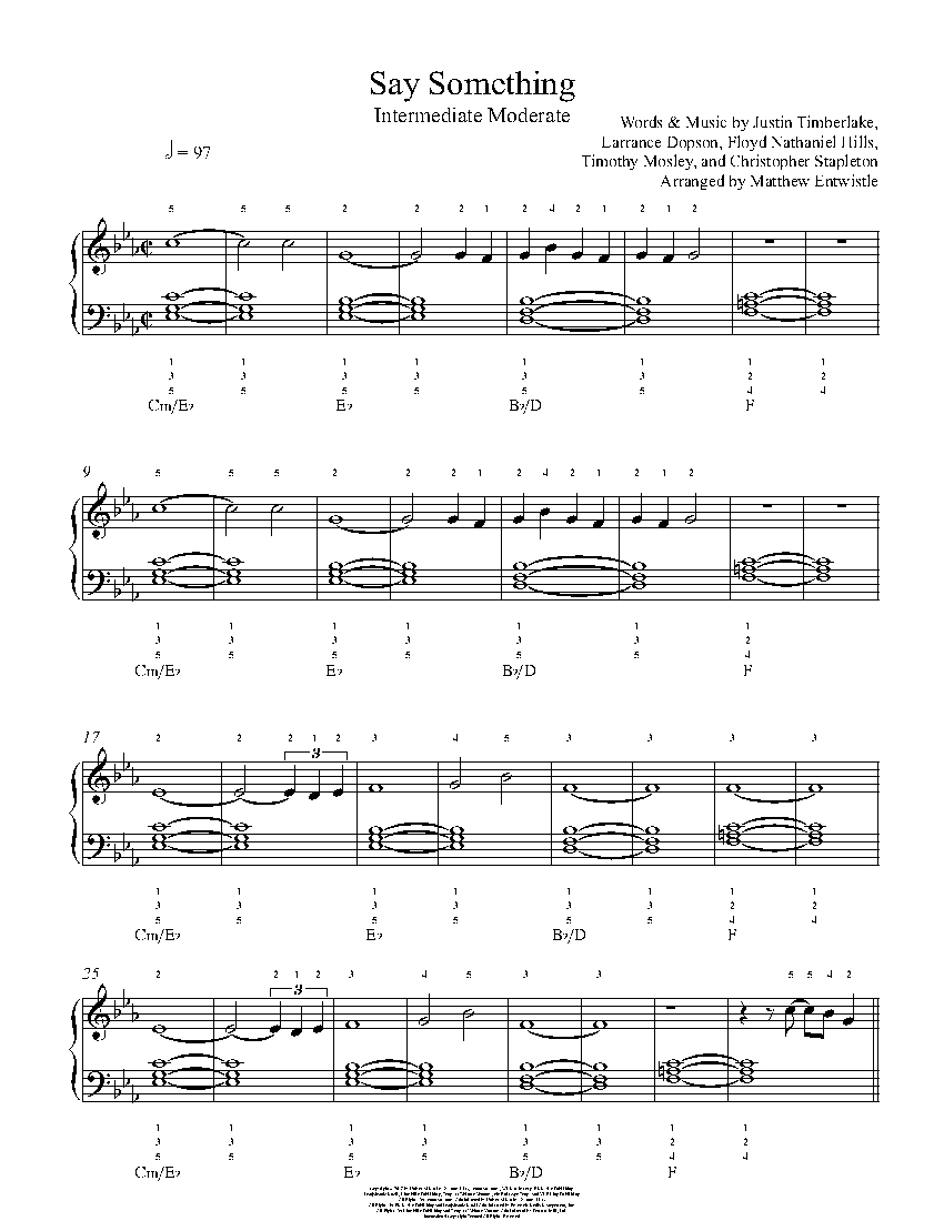 Say Something By Justin Timberlake Ft Chris Stapleton Sheet Music Lesson Intermediate Level Say Something By Justin Timberlake Ft Chris Stapleton Sheet Music Lesson Intermediate Level