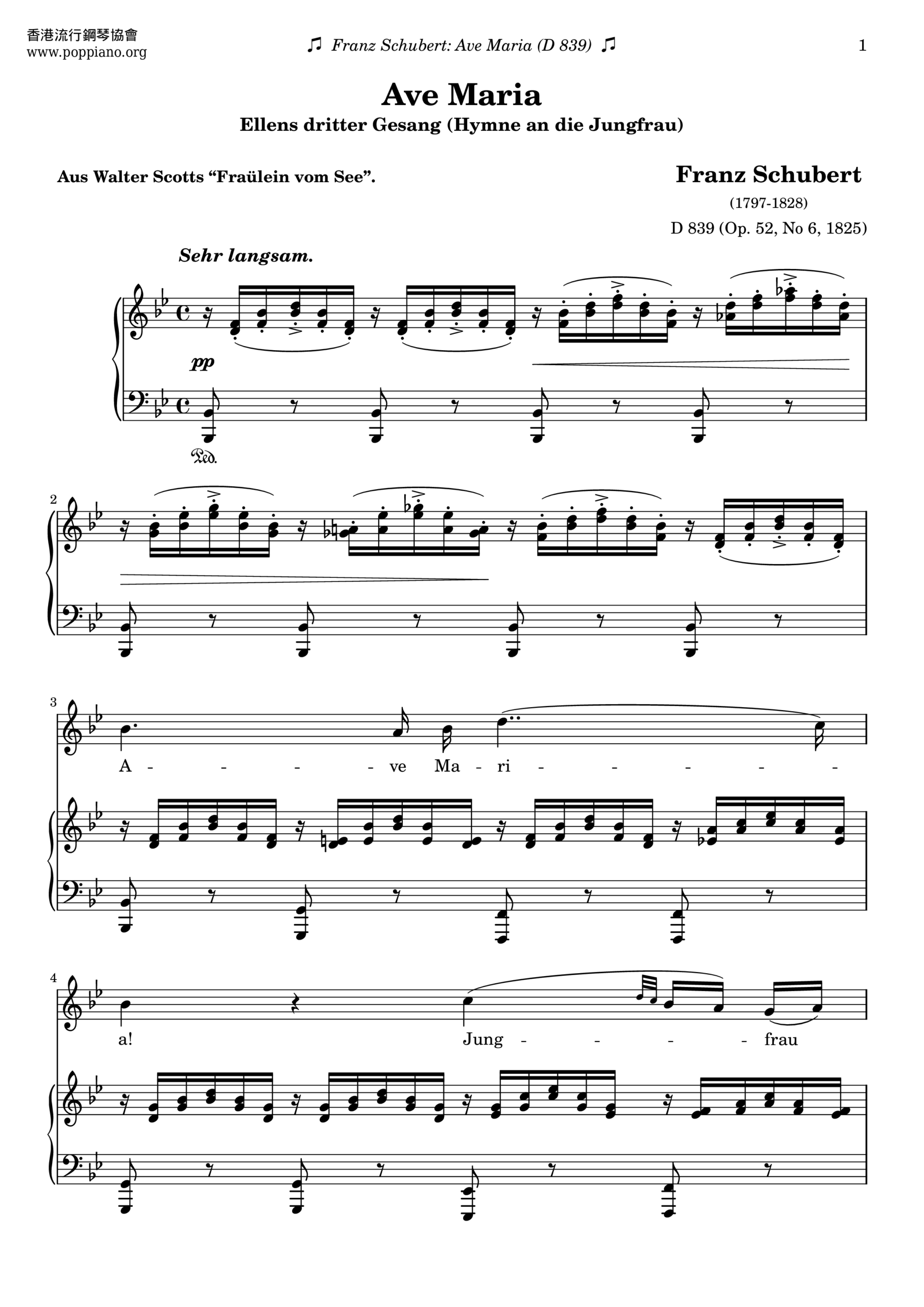  Schubert Ave Maria D 839 Op 52 No 6 Sheet Music Pdf Free Score Download 