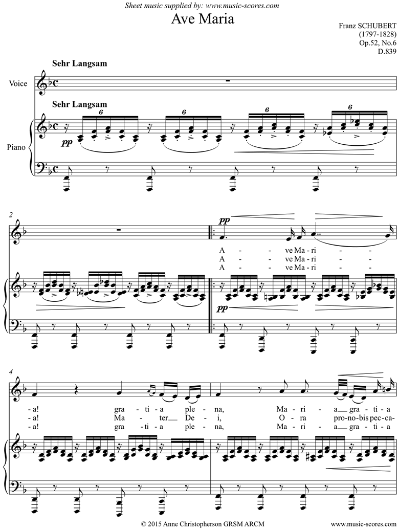 ave maria sheet music piano pdf