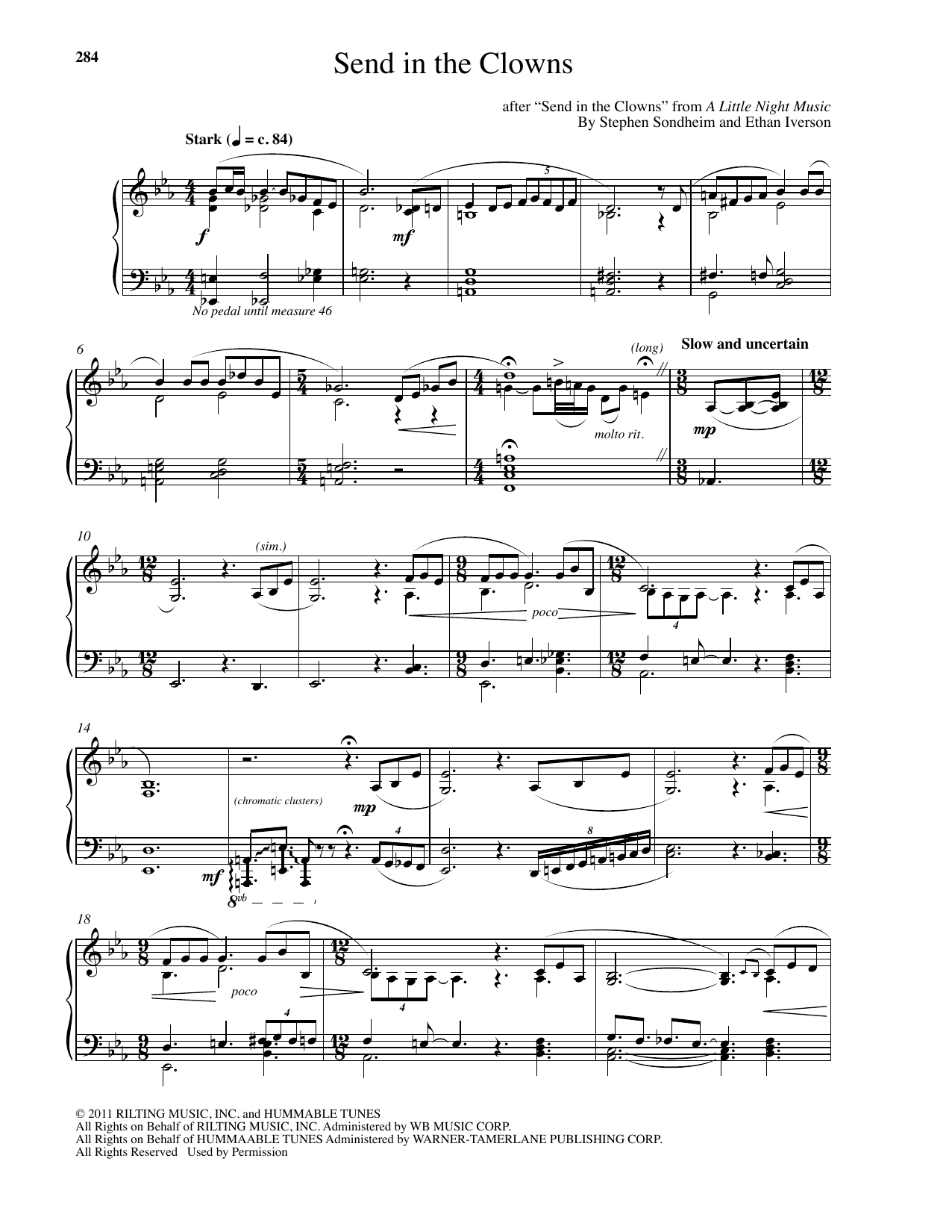 Send In The Clowns By Ethan Iverson Sheet Music For Piano Solo At Sheet Music Direct