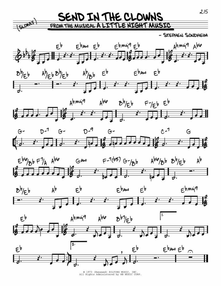 Send In The Clowns By Stephen Sondheim Piano C Instrument Digital Sheet Music Sheet Music Plus