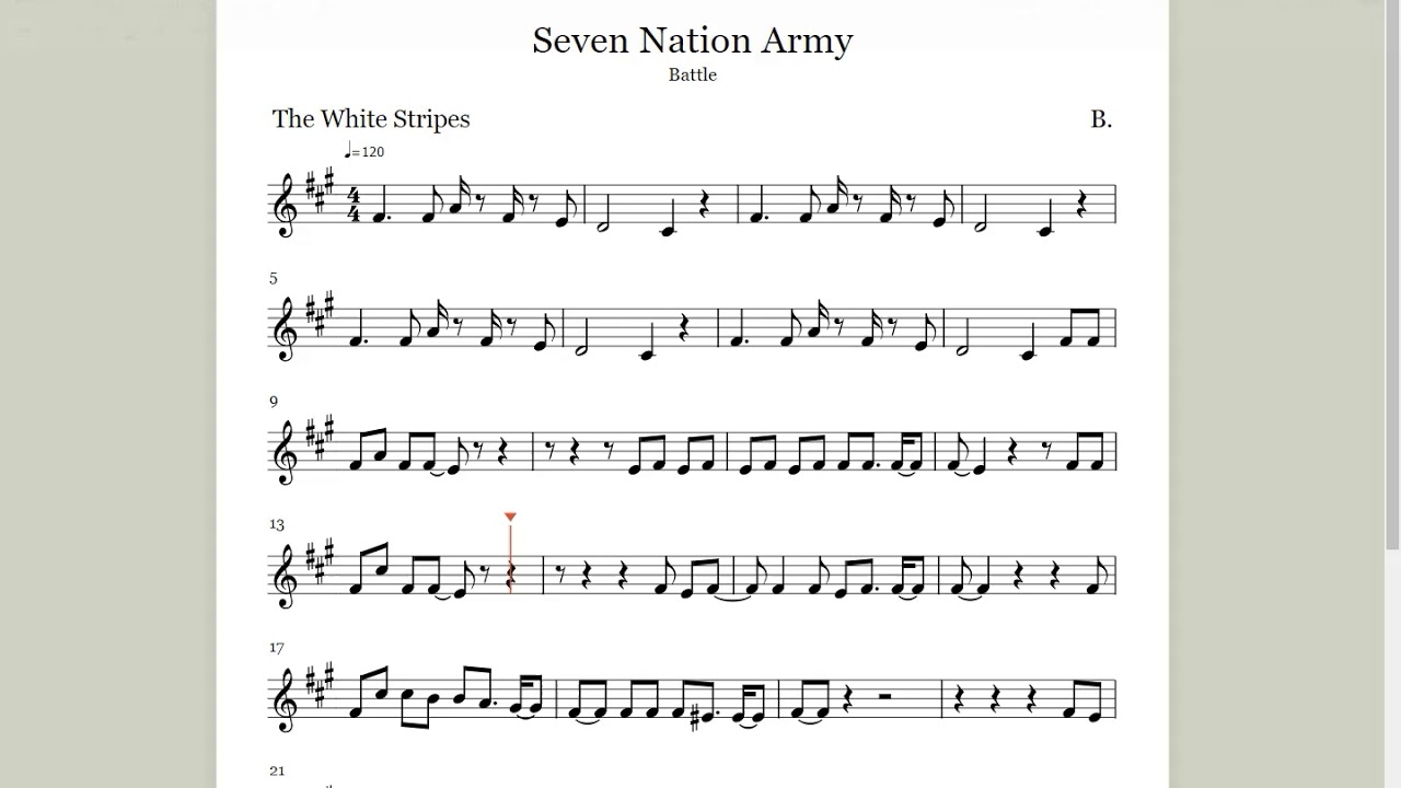 7 nation army piano sheet music 7 nation army piano sheet music