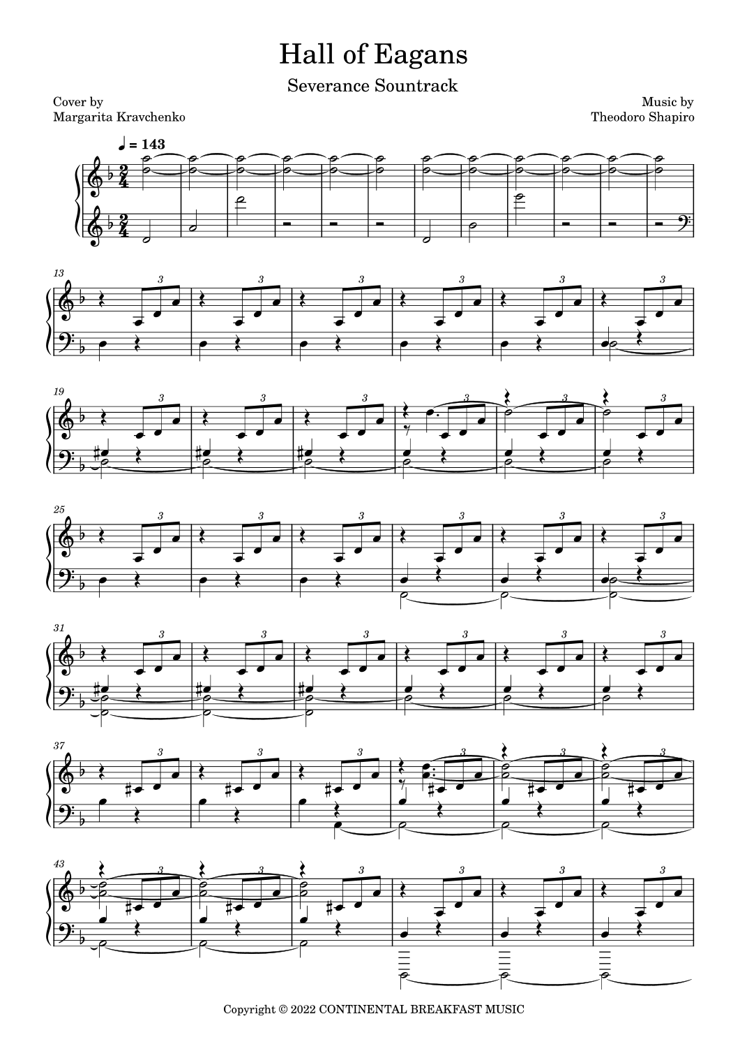 Severance arr Margarita Kravchenko By Theodore Shapiro Sheet Music For Piano Solo At Sheet Music Direct