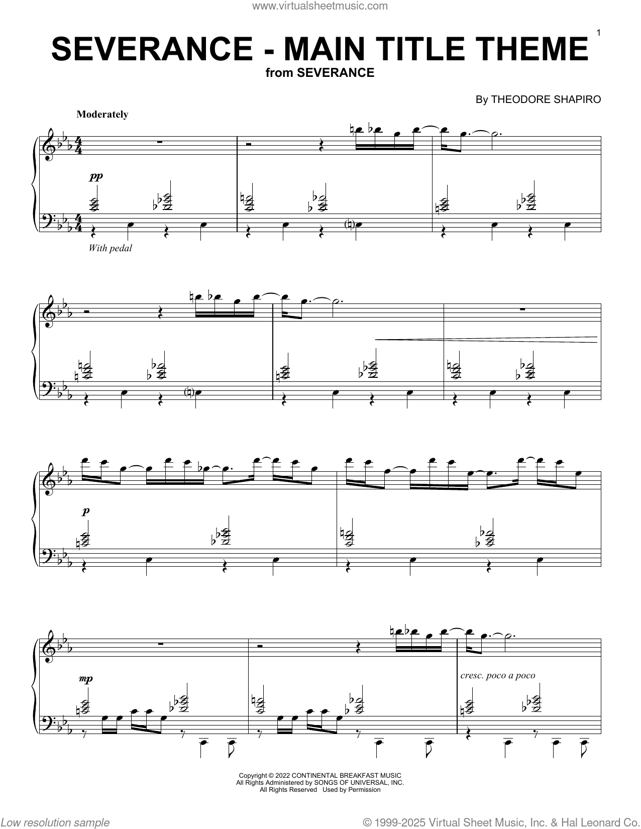 severance piano sheet music