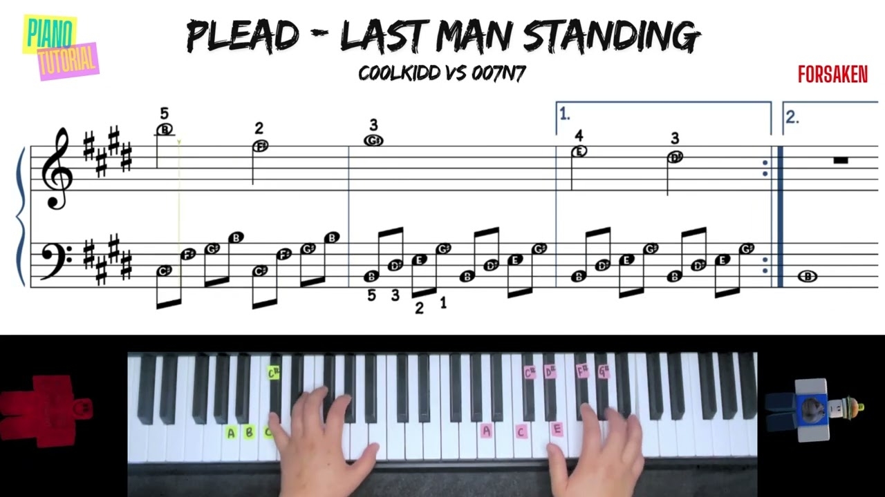 Sheet Music Plead Last Man Standing C00lkidd Vs 007n7 Roblox FORSAKEN Easy Piano pianotutorial YouTube