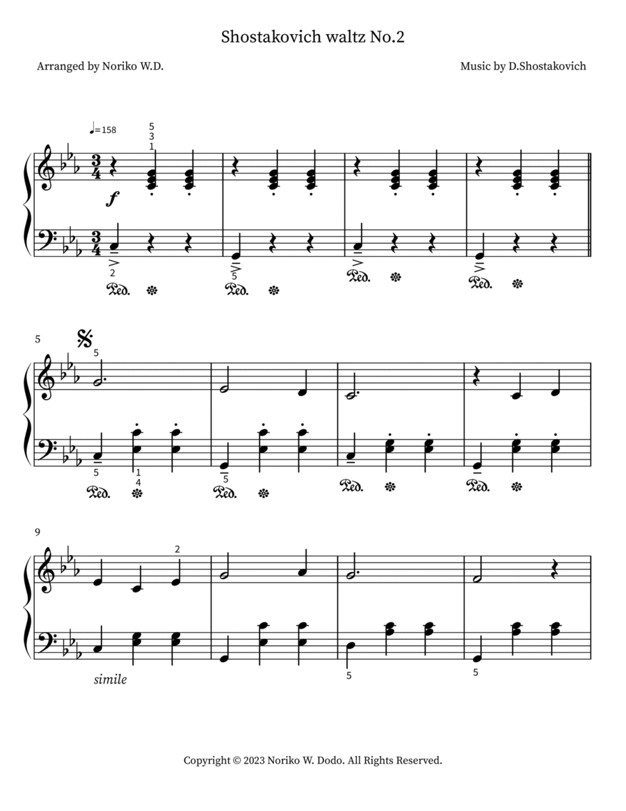 Shostakovich Waltz No 2 By Dmitri Shostakovich Piano Solo Digital Sheet Music Sheet Music Plus
