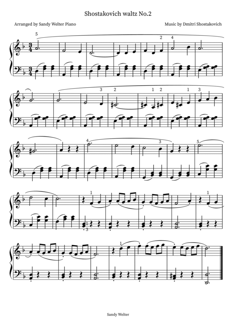 Shostakovich Waltz No 2 By Dmitri Shostakovich Piano Solo Digital Sheet Music Sheet Music Plus