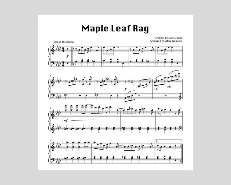 SIMPLIFIED Maple Leaf Rag Ragtime Piano Sheet Music Printable PDF Etsy