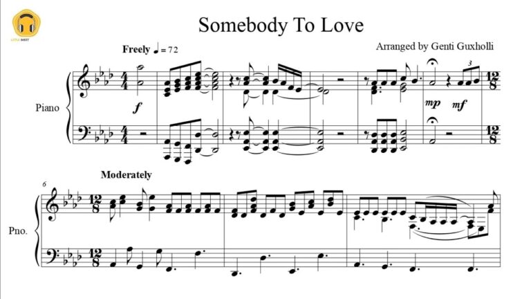 Somebody To Love By Queen Piano Solo Sheets YouTube