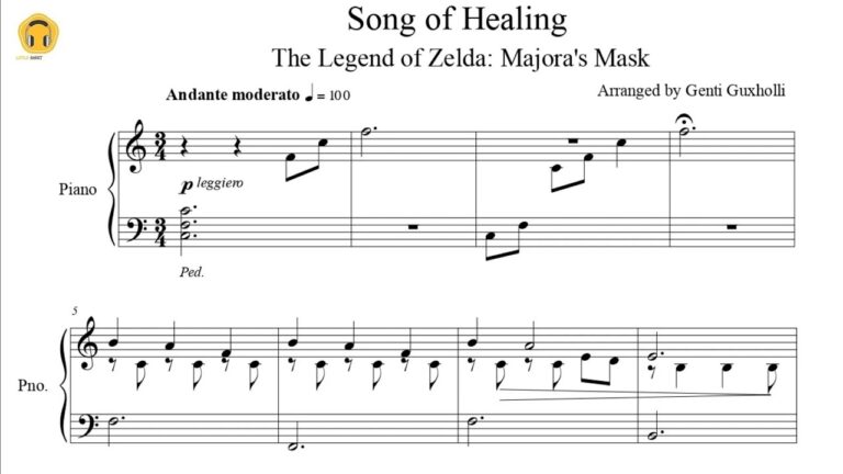 Song Of Healing The Legend Of Zelda Majora s Mask Piano Solo Sheets YouTube