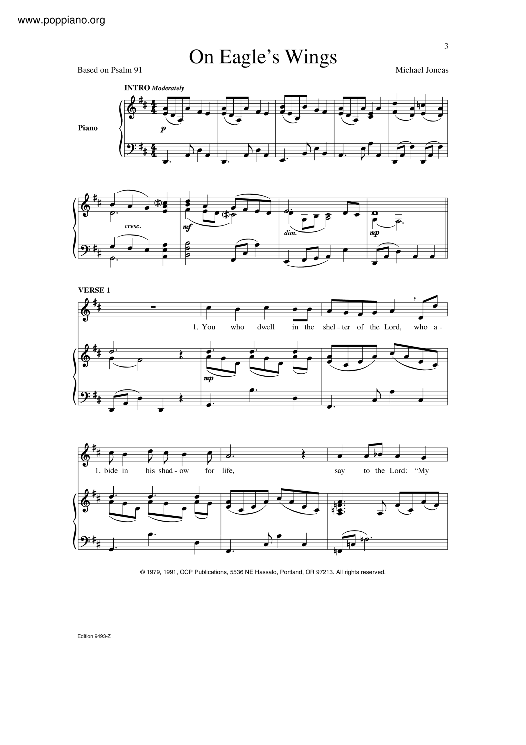  Spiritual On Eagle s Wings Sheet Music Pdf Free Score Download 