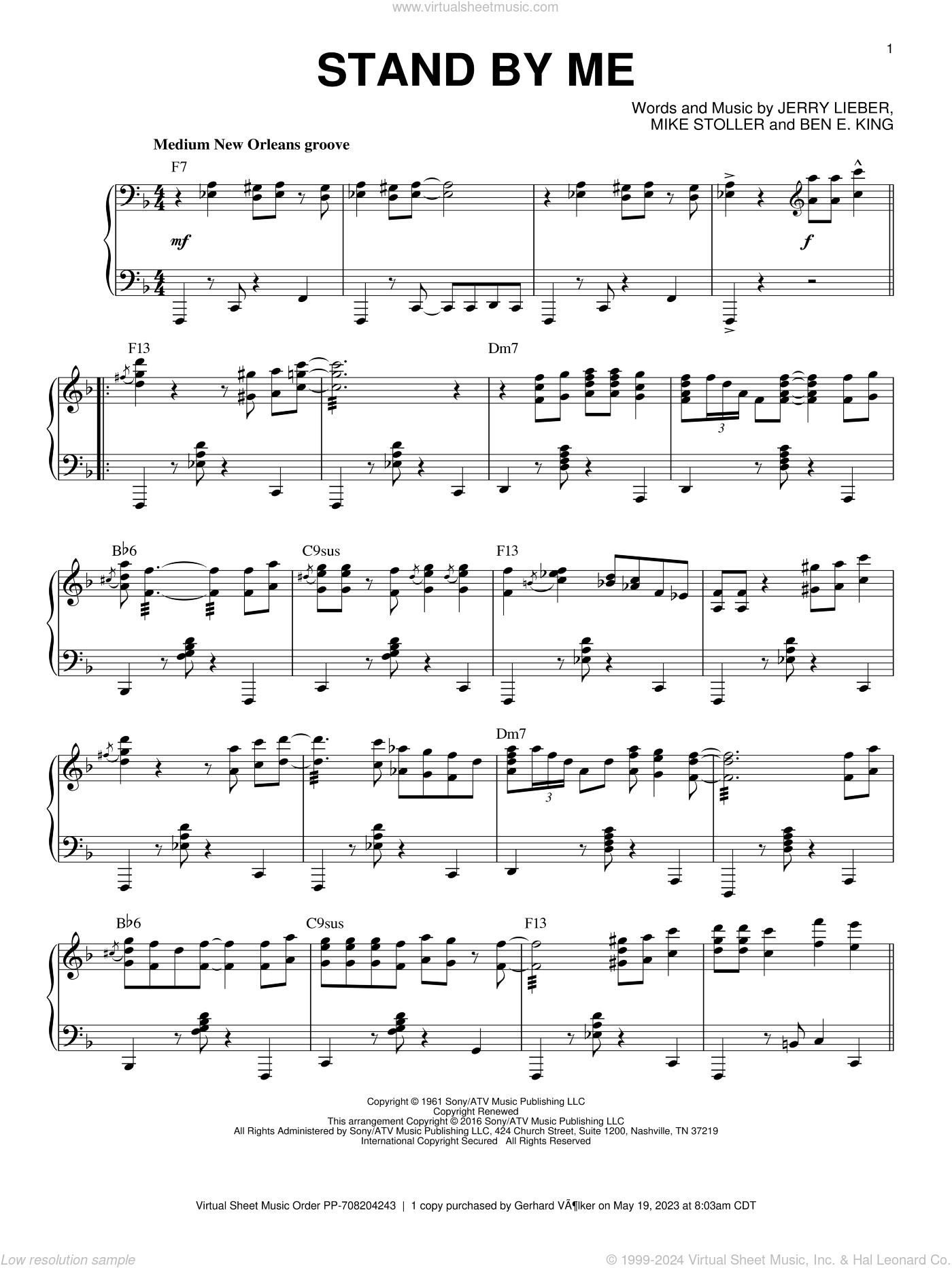 stand by me on piano sheet music stand by me on piano sheet music