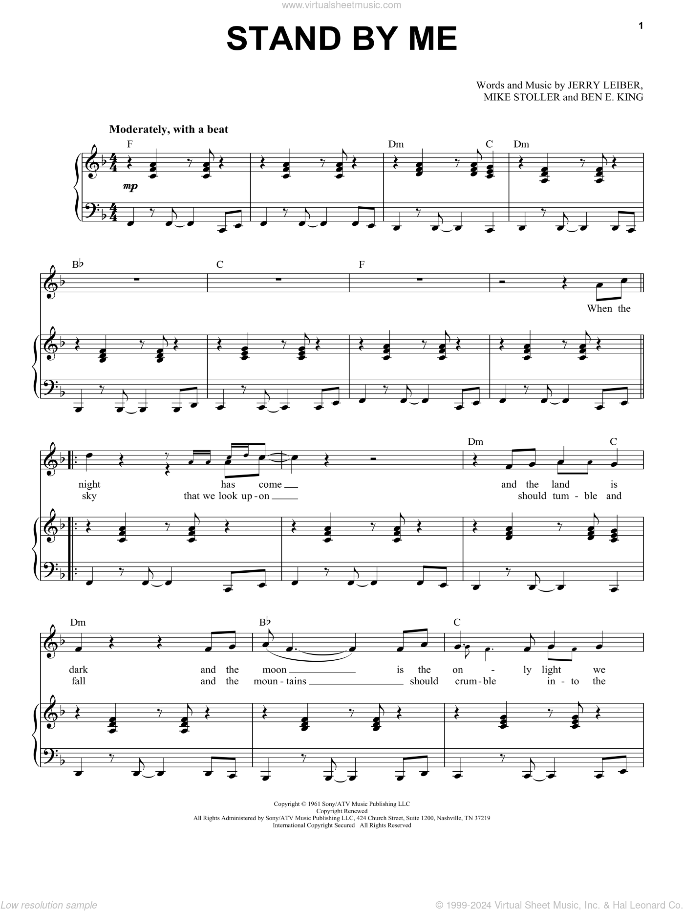 Stand By Me Sheet Music For Voice And Piano PDF V2 Stand By Me Sheet Music For Voice And Piano PDF V2