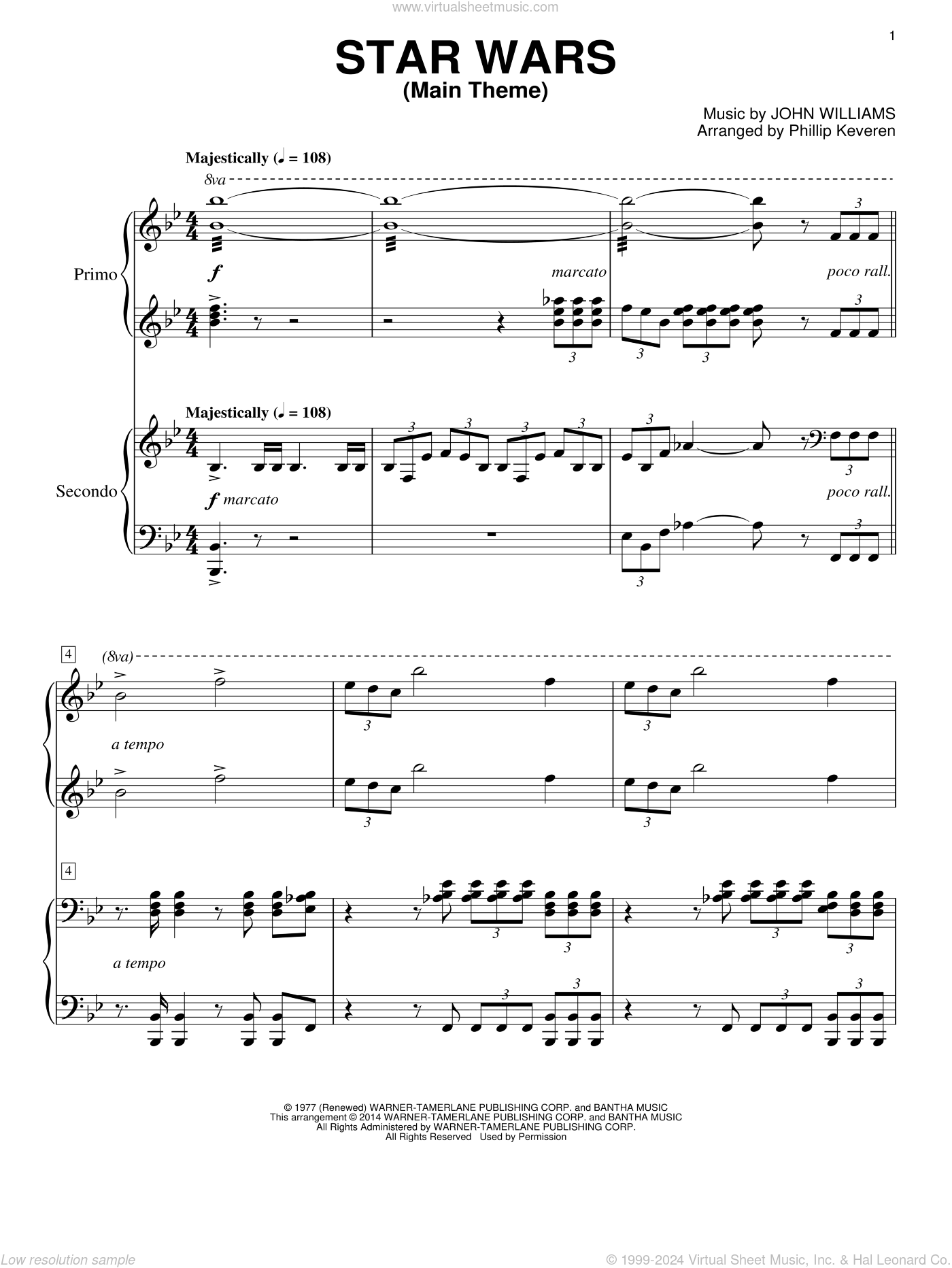 star wars piano sheet music