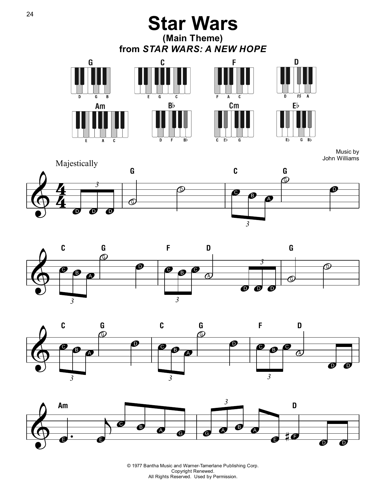 Star Wars Main Theme By John Williams Sheet Music For Super Easy Piano At Sheet Music Direct