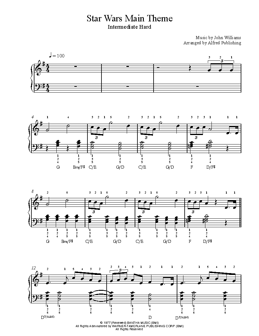 Star Wars Main Theme By John Williams Sheet Music Lesson Intermediate Level Star Wars Main Theme By John Williams Sheet Music Lesson Intermediate Level