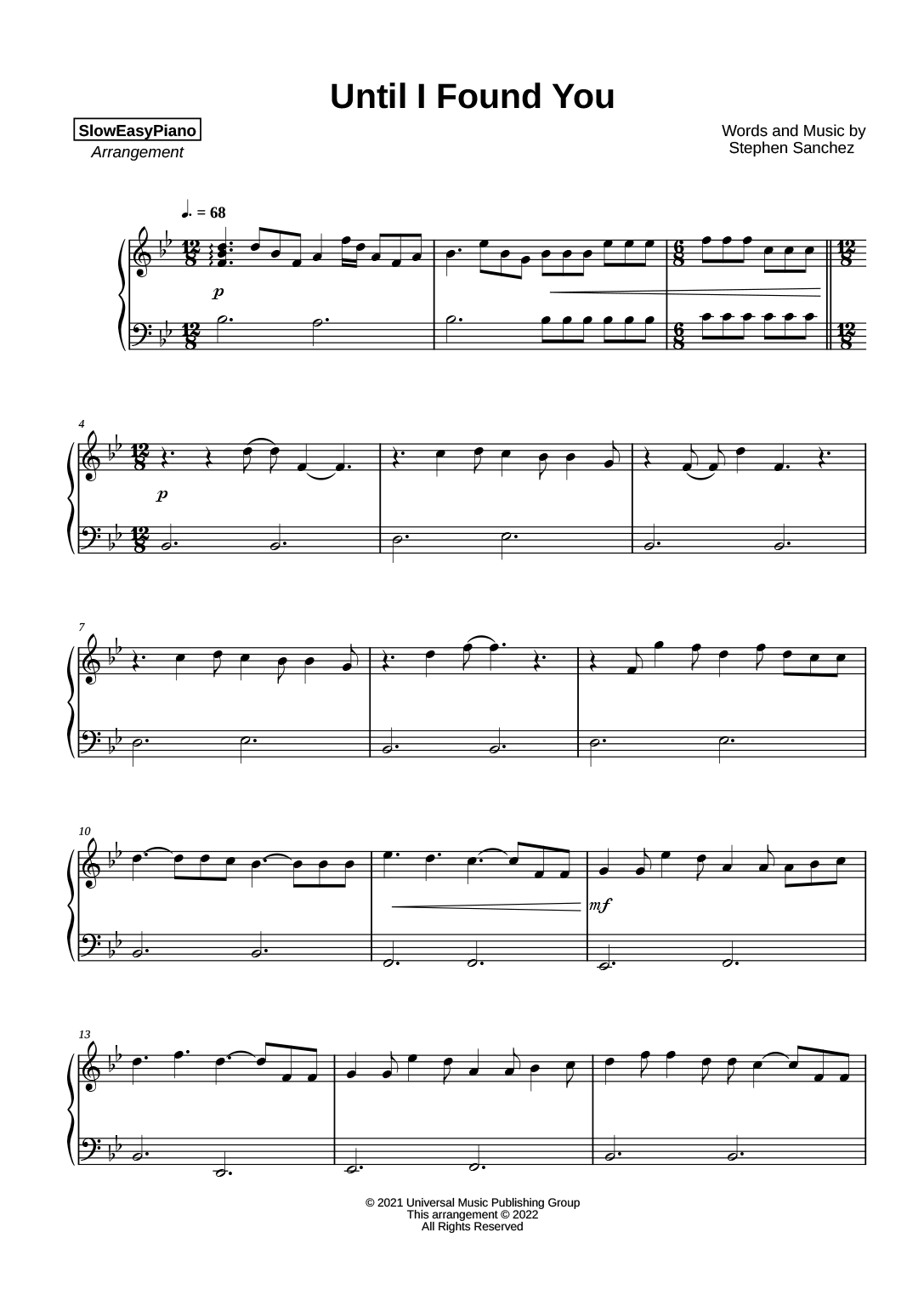 Stephen Sanchez Until I Found You EASY Claivert s Piano X SlowEasyPiano