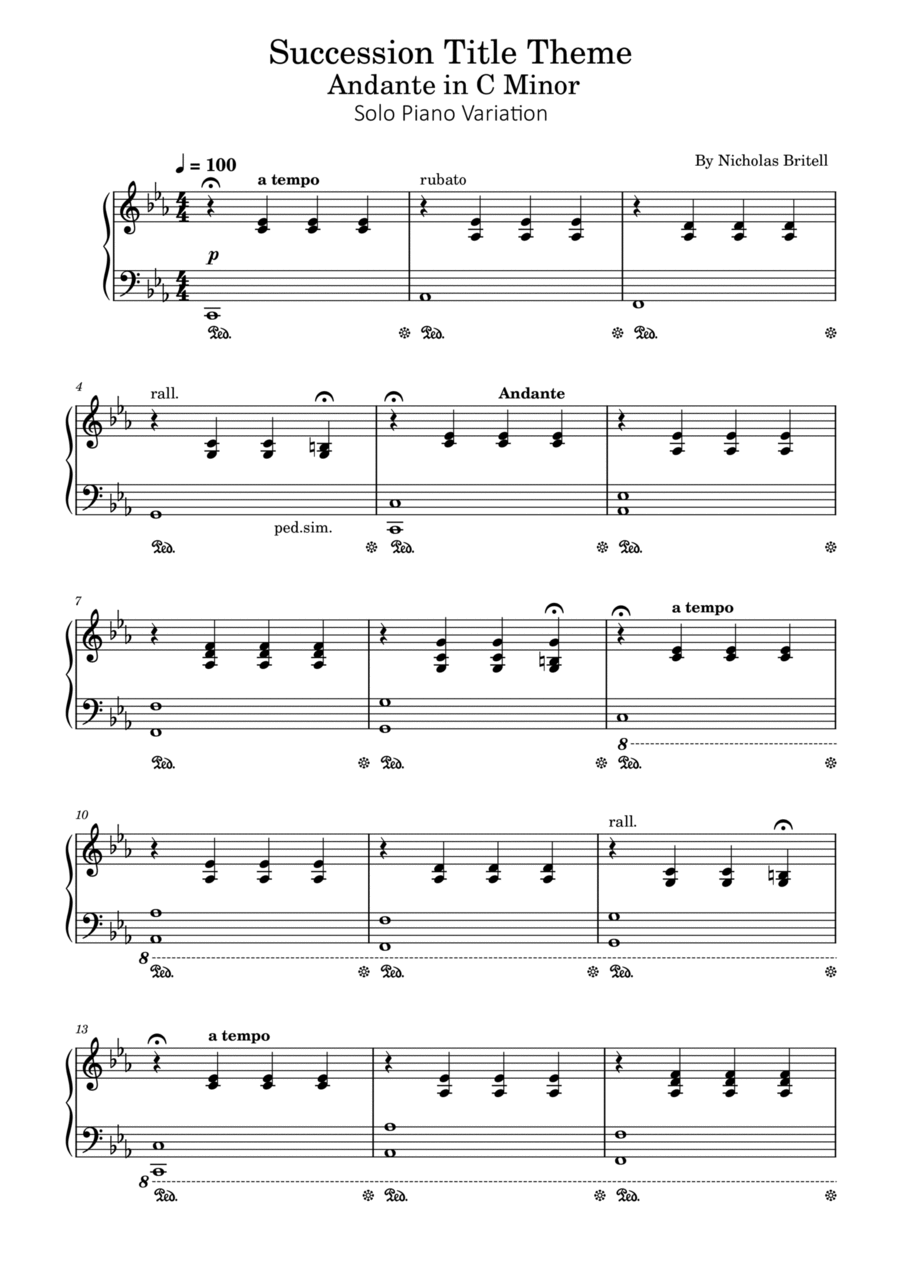 Succession Theme By Poon Piano Solo Digital Sheet Music Sheet Music Plus