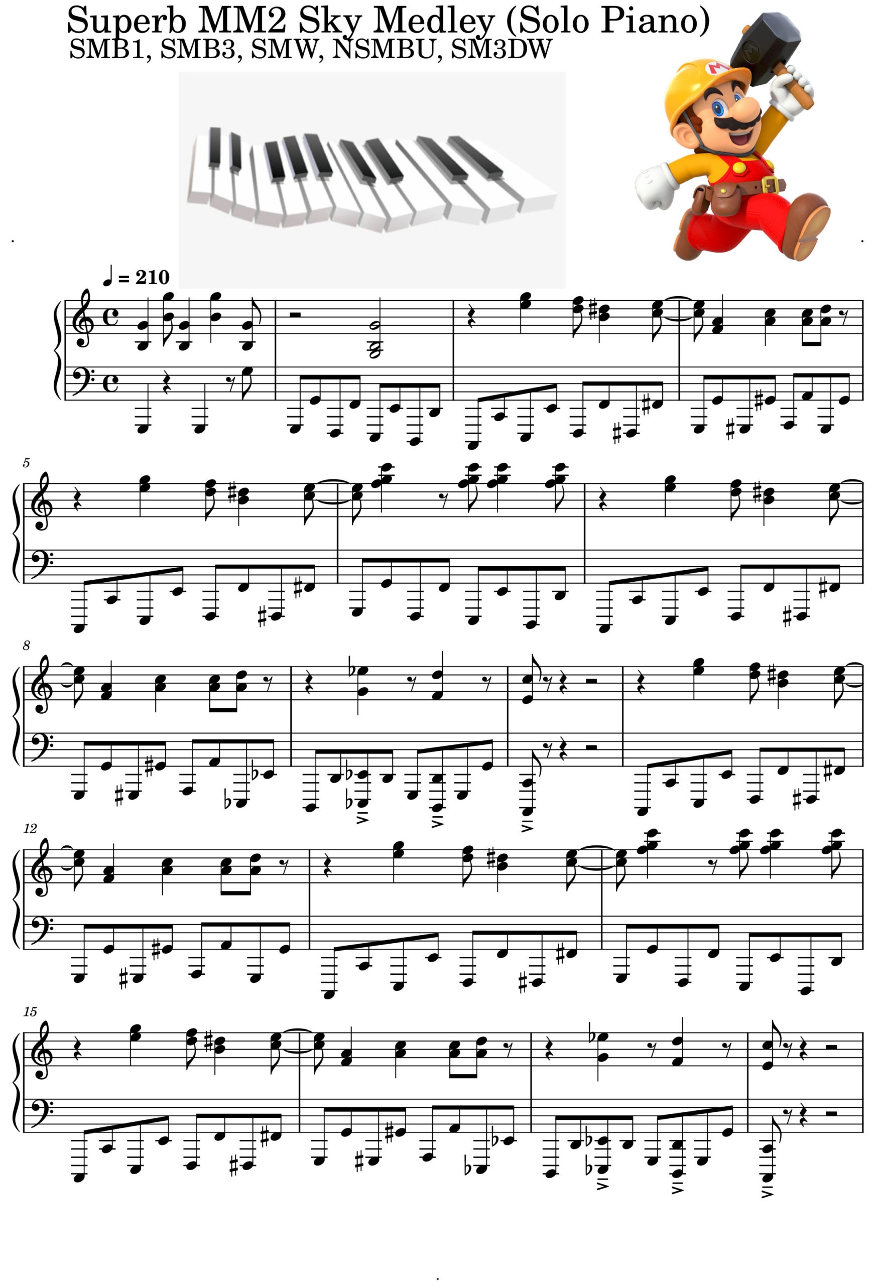 mario theme piano sheet music