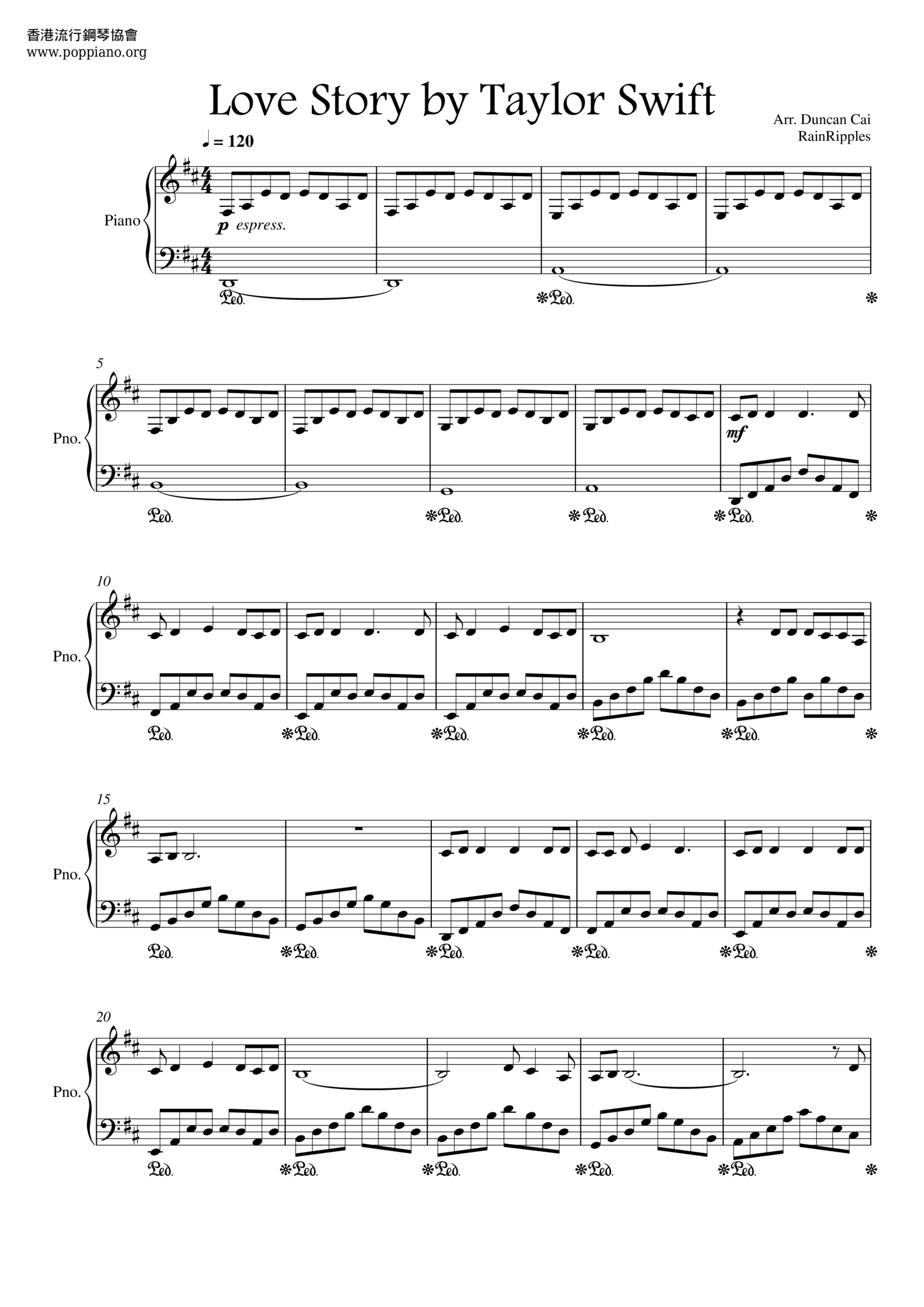  Taylor Swift Love Story Sheet Music Pdf Free Score Download 