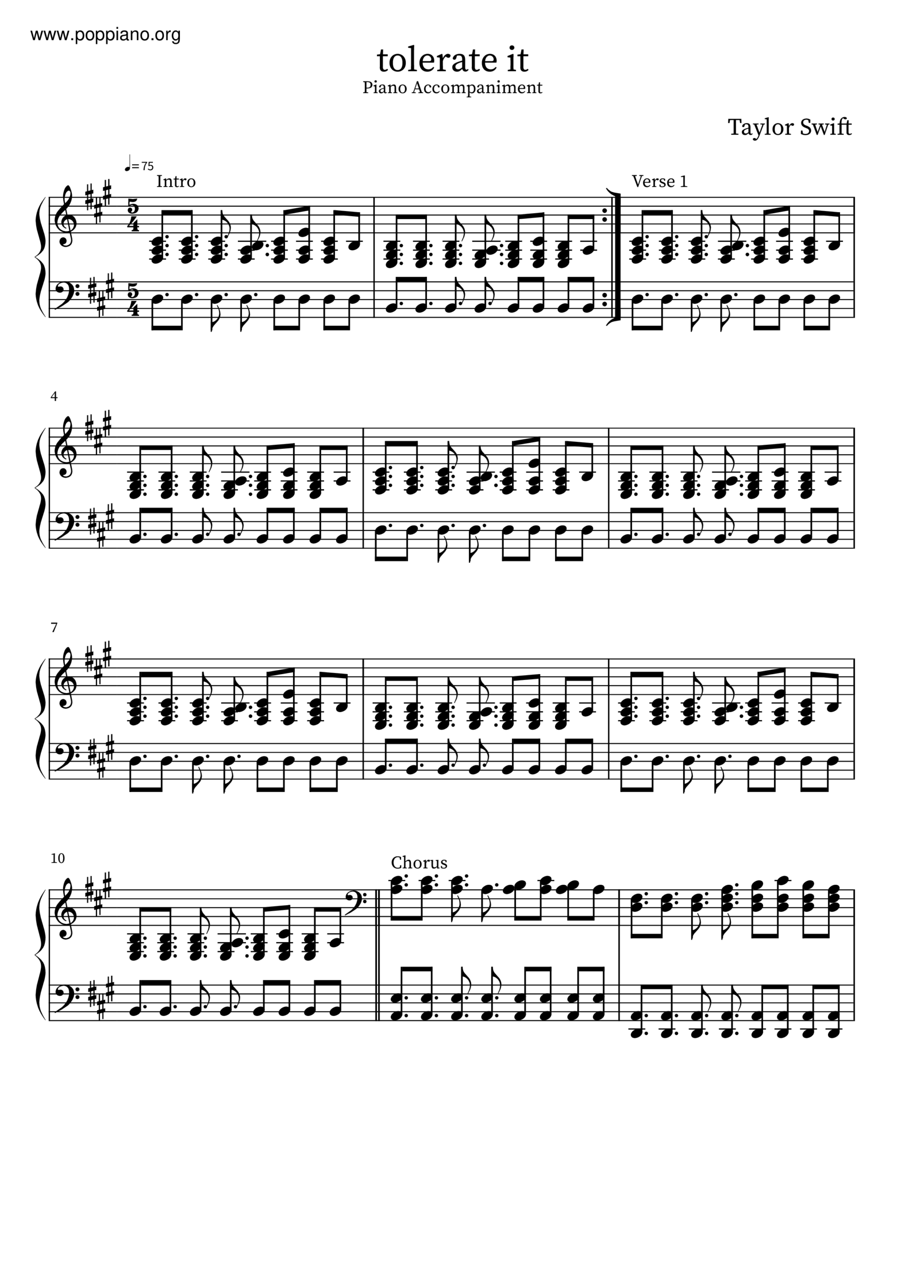 Taylor Swift Tolerate It Sheet Music Pdf Free Score Download Taylor Swift Tolerate It Sheet Music Pdf Free Score Download