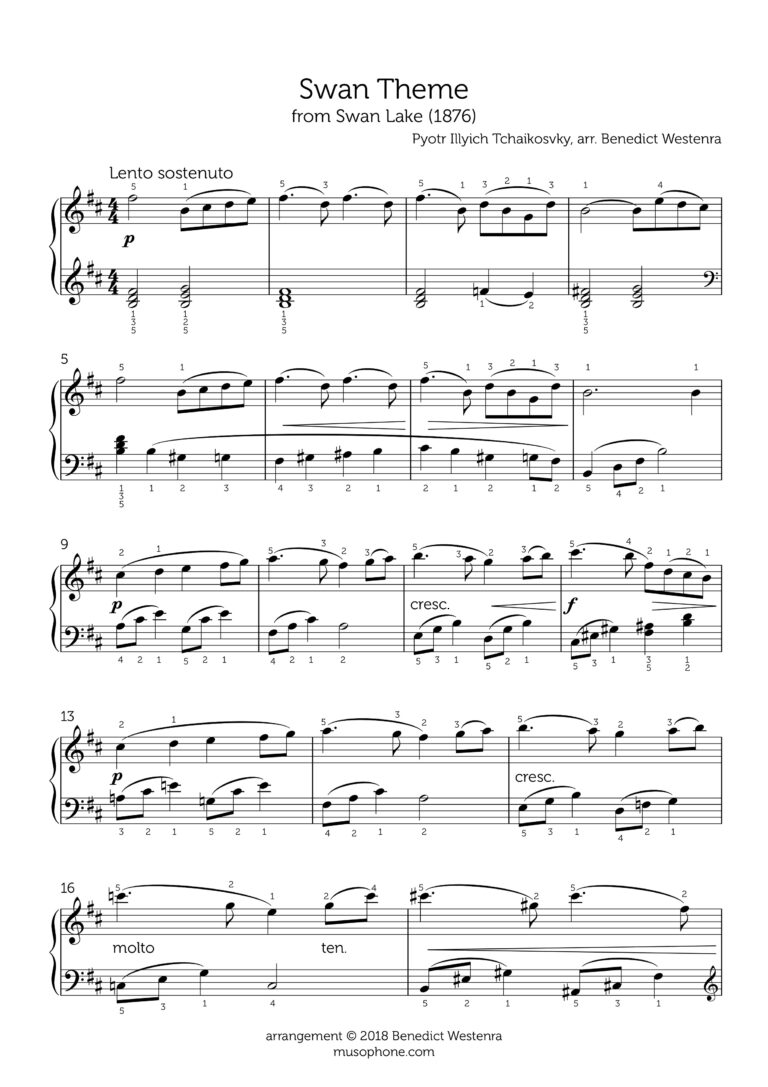 Tchaikovsky Swan Theme Piano Arrangement