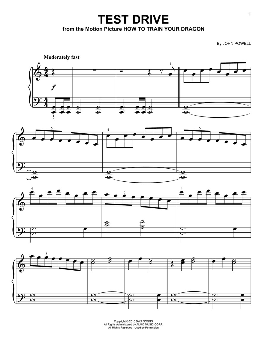 how to train your dragon piano sheet music