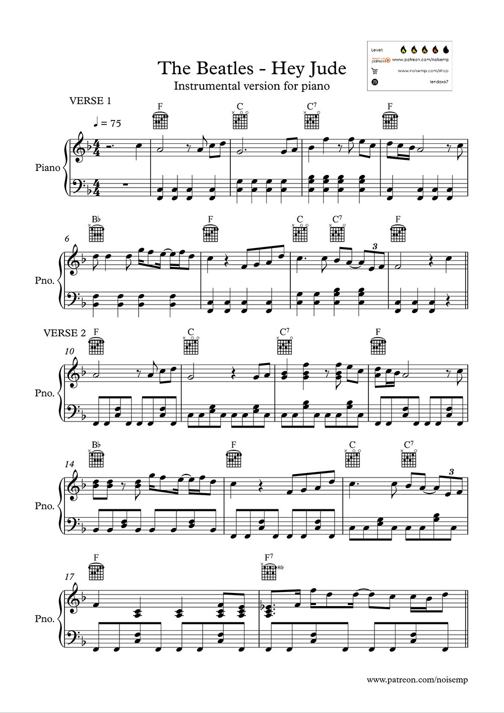hey jude piano sheet music hey jude piano sheet music