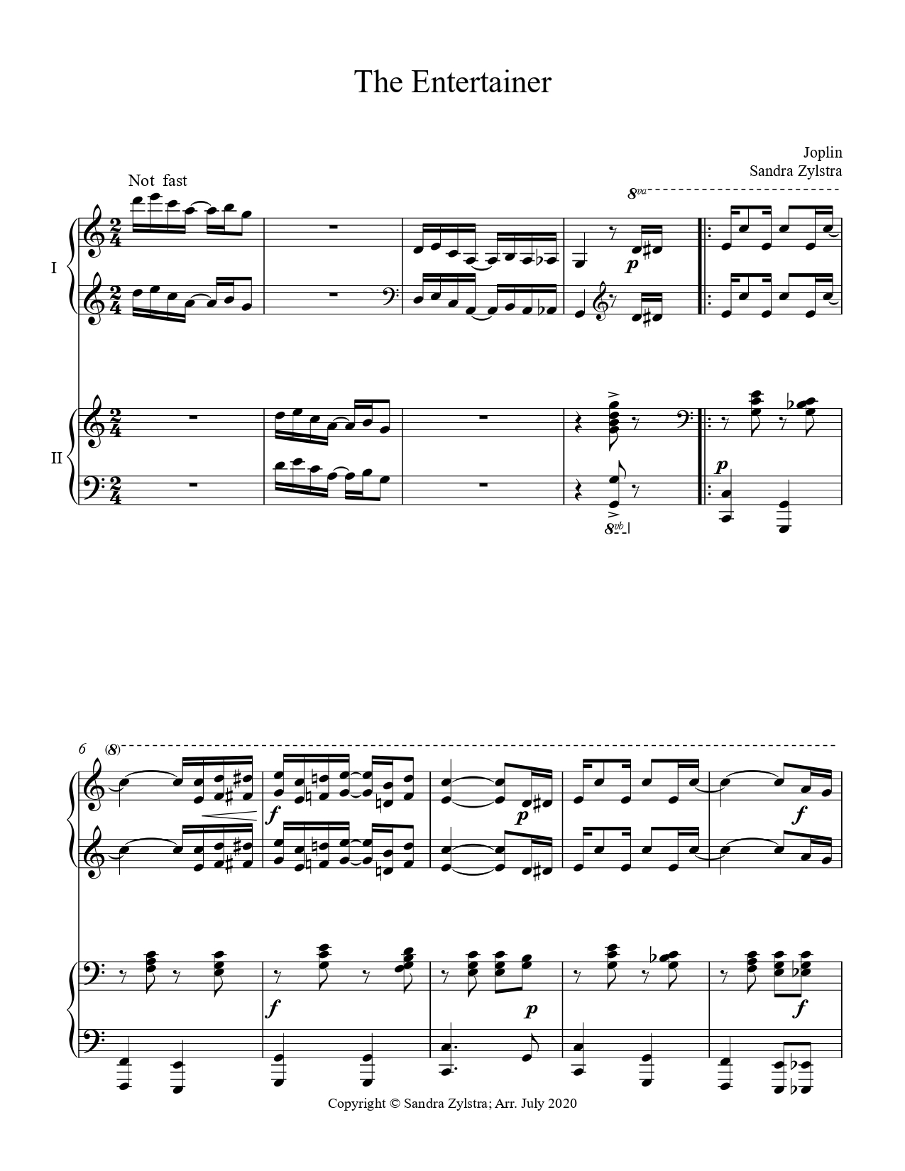 The Entertainer Two Piano Duet Sheet Music Marketplace The Entertainer Two Piano Duet Sheet Music Marketplace