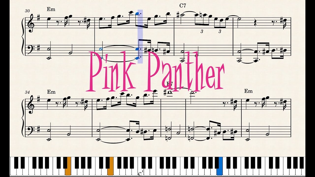 The Pink Panther Theme Easy Piano Tutorial Sheet Music YouTube The Pink Panther Theme Easy Piano Tutorial Sheet Music YouTube