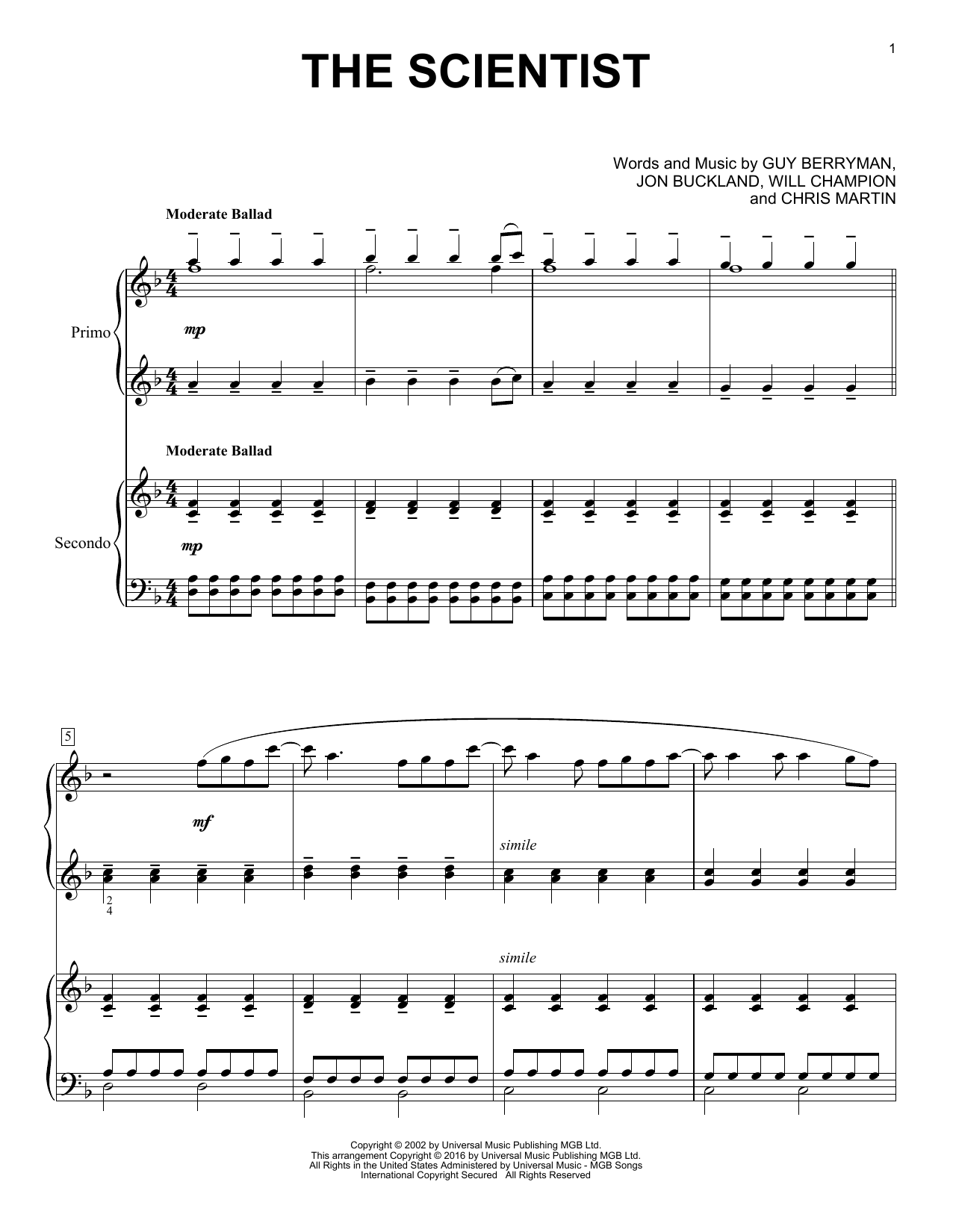 The Scientist Sheet Music By Coldplay For Piano Keyboard Noteflight The Scientist Sheet Music By Coldplay For Piano Keyboard Noteflight
