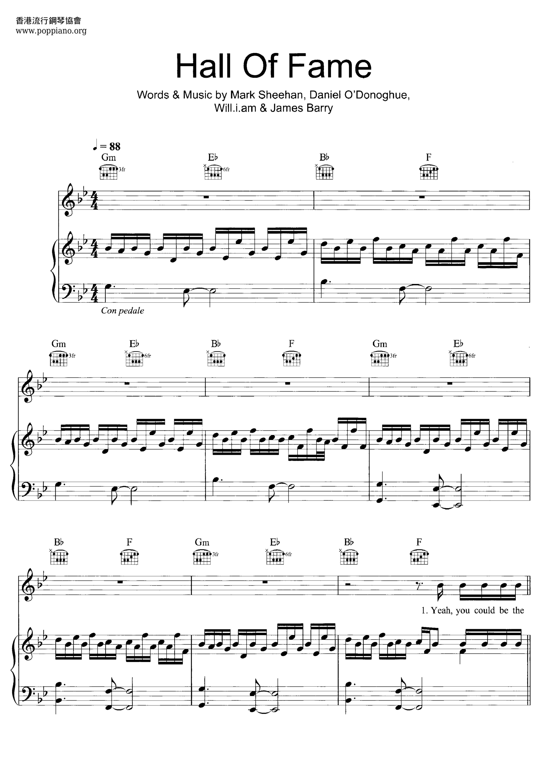  The Script Hall Of Fame Sheet Music Pdf Free Score Download 