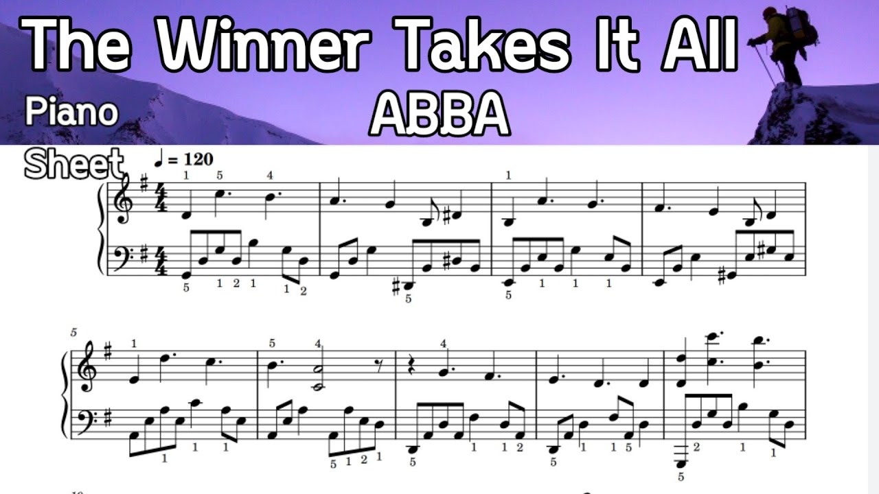 abba the winner takes it all piano sheet music