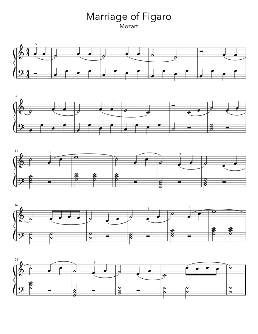 easy beginner sheet music piano