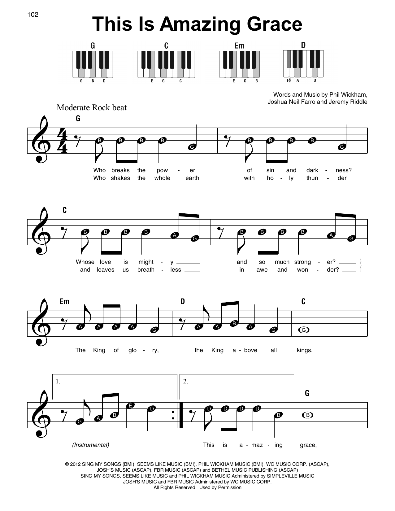 This Is Amazing Grace By Phil Wickham Sheet Music For Super Easy Piano At Sheet Music Direct This Is Amazing Grace By Phil Wickham Sheet Music For Super Easy Piano At Sheet Music Direct