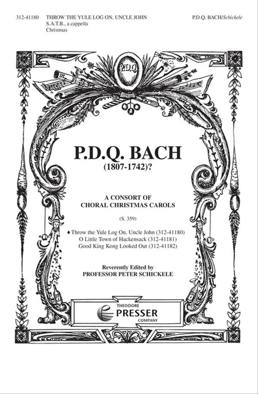 Throw The Yule Log On Uncle John By PDQ Bach Choir Piano Accompaniment Sheet Music Sheet Music Plus