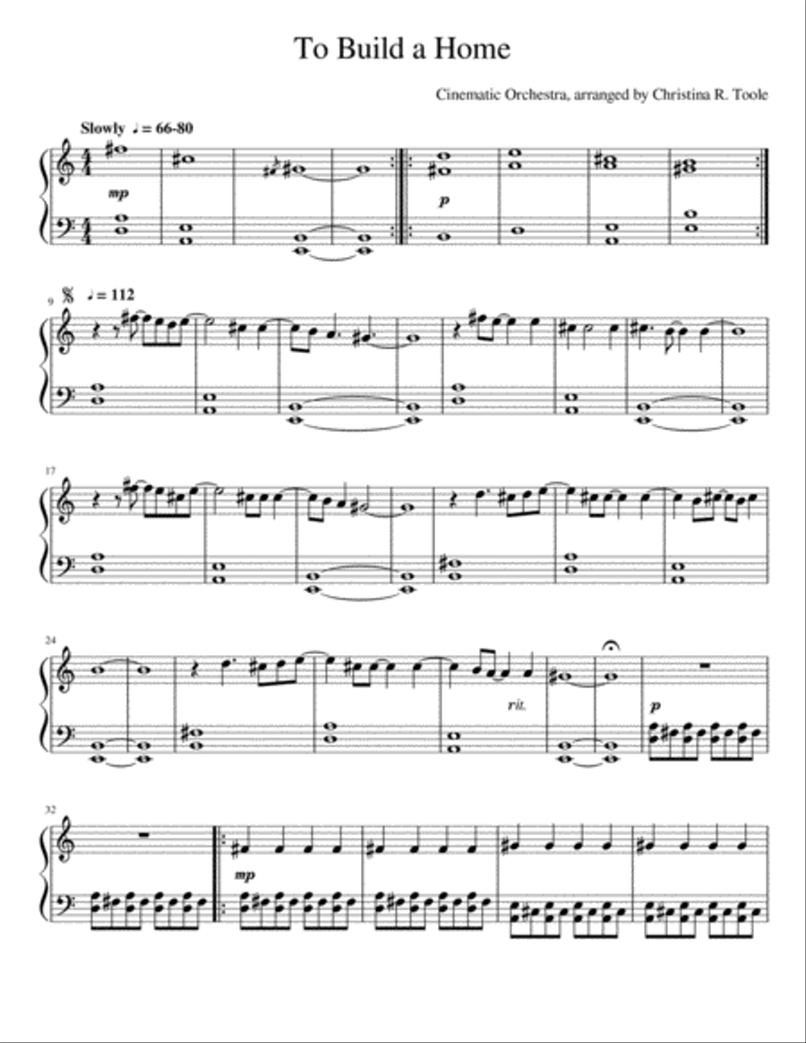 To Build A Home Easy Piano Piano Solo Digital Sheet Music Sheet Music Plus