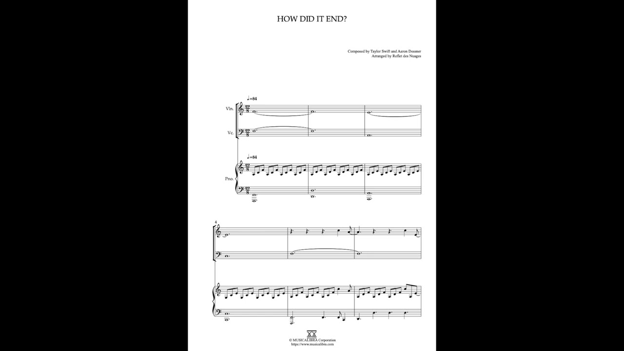 TRIO SHEET MUSIC How Did It End Violin Cello And Piano Chamber Ensemble MUSICALIBRA