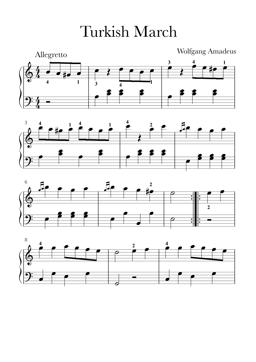 Turkish March arr Glauco Fernandes By Wolfgang Amadeus Mozart Sheet Music For Easy Piano At Sheet Music Direct Turkish March arr Glauco Fernandes By Wolfgang Amadeus Mozart Sheet Music For Easy Piano At Sheet Music Direct