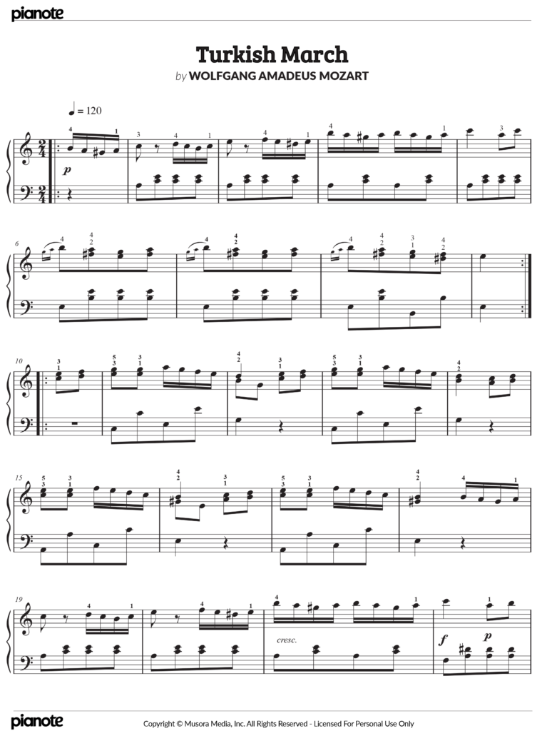 Turkish March Sheet Music Tutorial Pianote Turkish March Sheet Music Tutorial Pianote